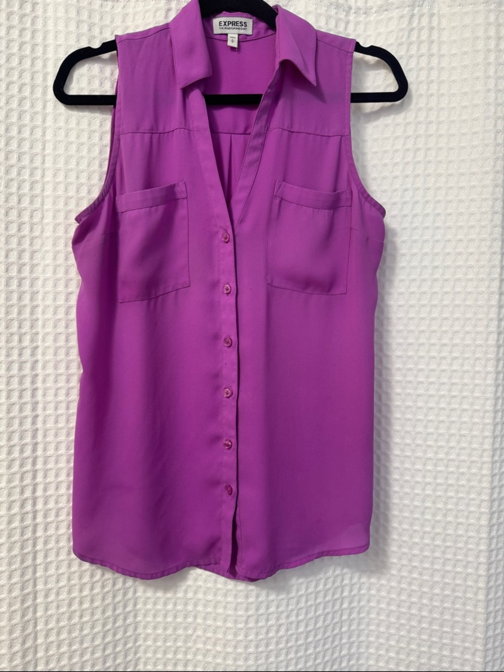 Sleeveless Button-Front Blouse